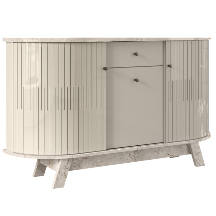 Buffet Aparador 3 Portas 136 cm Monza Calacata Off White MADETEC