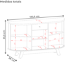 Buffet Aparador 3 Portas 136 cm Monza Calacata Off White MADETEC