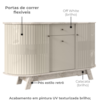 Buffet Aparador 3 Portas 136 cm Monza Calacata Off White MADETEC