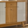 Buffet Aparador 3 Portas 136 cm Monza Cinamomo Off White Madetec