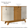 Buffet Aparador 3 Portas 136 cm Monza Cinamomo Off White Madetec