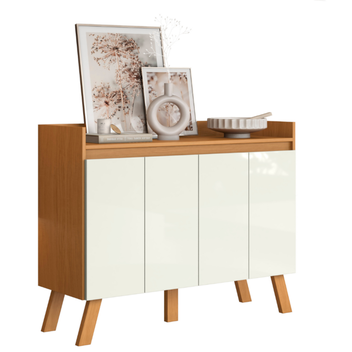 Buffet Aparador 4 Portas 108 cm 2003207 Cinamomo Branco ARMoveis