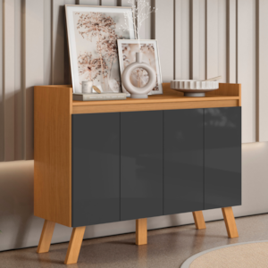 Buffet Aparador 4 Portas 108 cm 2003207 Cinamomo Grafite ARMoveis