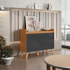 Buffet Aparador 4 Portas 108 cm 2003207 Cinamomo Grafite ARMoveis