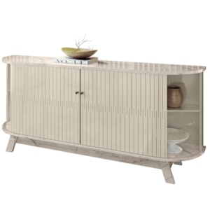 Buffet Aparador 4 Portas 183 cm Monaco Calacata Off White MADETEC