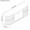 Buffet Aparador 4 Portas 183 cm Monaco Calacata Off White MADETEC