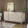 Buffet Aparador 4 Portas 183 cm Monaco Calacata Off White MADETEC