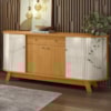 Buffet Aparador 4 Portas 183 cm Monaco Cinamomo Off White Madetec
