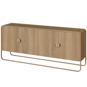 Buffet Aparador Organico 4 Portas 180 cm 28075 Hanover Dourado Artesano