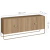 Buffet Aparador Organico 4 Portas 180 cm 28075 Hanover Dourado Artesano