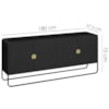 Buffet Aparador Organico 4 Portas 180 cm 28075 Nero Preto Artesano