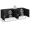Buffet Aparador Organico 4 Portas 180 cm 28075 Nero Preto Artesano