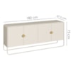 Buffet Aparador Organico 4 Portas 180 cm 28075 Off White Artesano