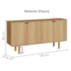 Buffet Balcao 4 Portas 160 cm Pes Madeira Maciça 28095 Hanover Artesano