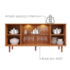 Buffet Balcao 4 Portas 165 cm Janice MDF Cinamomo MOLCI