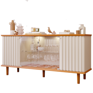 Buffet Balcao 4 Portas 165 cm Janice MDF Cinamomo Off White MOLCI