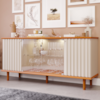 Buffet Balcao 4 Portas 165 cm Janice MDF Cinamomo Off White MOLCI