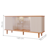 Buffet Balcao 4 Portas 165 cm Janice MDF Cinamomo Off White MOLCI