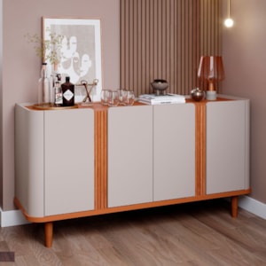 Buffet Balcao 4 Portas MDF 153 cm 16728 Cinamomo Off White MOLCI