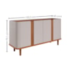 Buffet Balcao 4 Portas MDF 153 cm 16728 Cinamomo Off White MOLCI