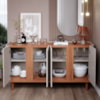 Buffet Balcao 4 Portas MDF 153 cm 16728 Cinamomo Off White MOLCI