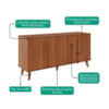 Buffet Balcao 4 Portas MDF 163 cm 22136 Cinamomo MOLCI