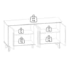 Buffet Balcao 4 Portas MDF 163 cm 22136 Cinamomo MOLCI