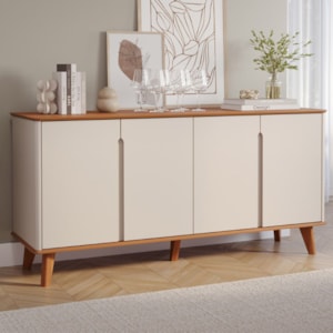 Buffet Balcao 4 Portas MDF 163 cm 22136 Cinamomo Off White MOLCI