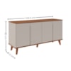 Buffet Balcao 4 Portas MDF 163 cm 22136 Cinamomo Off White MOLCI