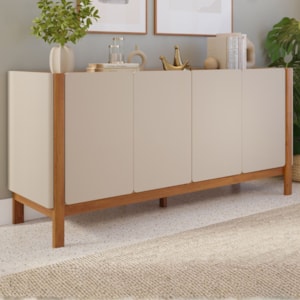 Buffet Balcao 4 Portas MDF 170 cm 22183 Off White NATUEM