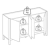 Buffet Balcao 4 Portas MDF 170 cm 22183 Off White NATUEM