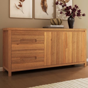 Buffet Balcao Madeira Macica Taeda 2 Portas 165 cm 1553N Rustico Claro Festra