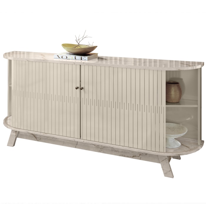 Buffet Bancada 4 Portas 183cm 3081 Calacata Off White MDT