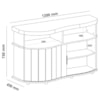 Buffet Porta de Correr 120 cm 4737 Carvalho Off White Menta ARLY