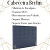 Cabeceira Casal 138 cm Berlin Veludo Azul Soon