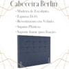 Cabeceira Casal 138 cm Berlin Veludo Azul Soon