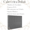 Cabeceira Casal 138 cm Dubai Veludo Cinza Soon