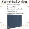 Cabeceira Casal 138 cm London Veludo Azul Soon