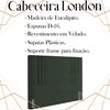 Cabeceira Casal 138 cm London Veludo Verde Soon