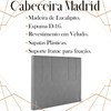 Cabeceira Casal 138 cm Madrid Veludo Cinza Soon
