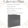 Cabeceira Casal 138 cm Milan Veludo Cinza Soon