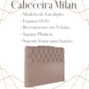 Cabeceira Casal 138 cm Milan Veludo Rose Soon