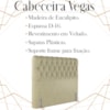 Cabeceira Casal 138 cm Vegas Veludo Bege Soon