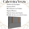 Cabeceira Casal 138 cm Veron Veludo Cinza Soon