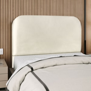 Cabeceira Casal 140 cm Com Frame Alana Corino Bege Artte