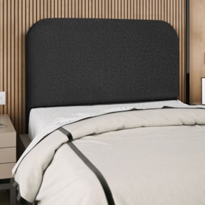 Cabeceira Casal 140 cm Com Frame Alana Linho Preto Artte