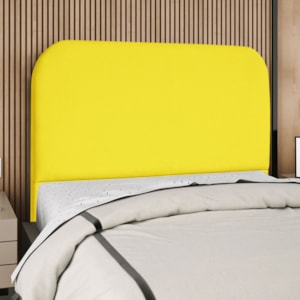 Cabeceira Casal 140 cm Com Frame Alana Suede Amarelo Artte