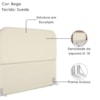 Cabeceira Casal 140 cm Com Frame Alana Suede Bege Artte