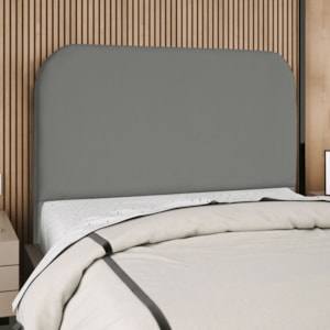 Cabeceira Casal 140 cm Com Frame Alana Suede Cinza Artte
