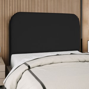 Cabeceira Casal 140 cm Com Frame Alana Suede Preto Artte